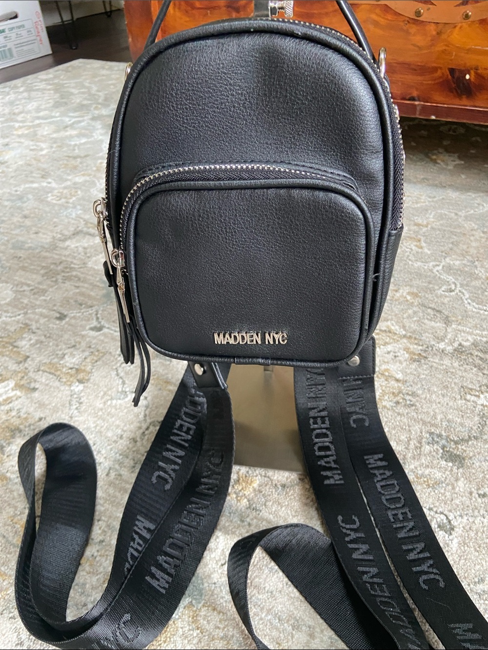 Steve Madden Black Mini Backpack Crossbody